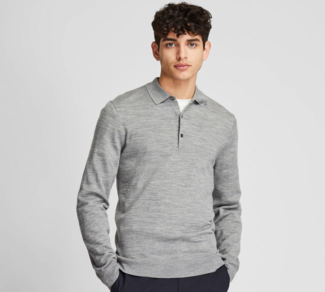 Uniqlo men's hotsell long sleeve polo