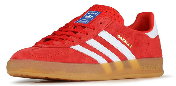 Adidas gazelle indoor trainers red/white sale