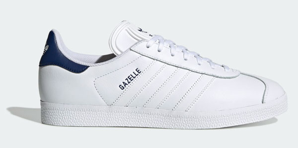 adidas gazelle leather trainers white navy