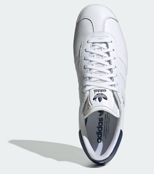 adidas gazelle white leather trainers