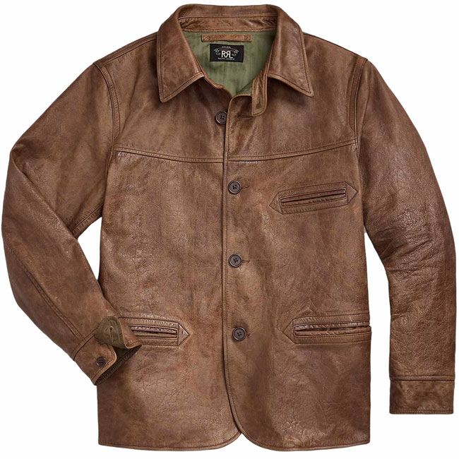 RRL by Ralph Lauren vintage-style leather car coat