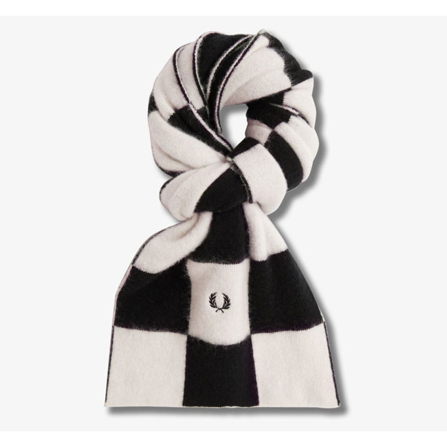 Fred Perry chequerboard lambswool scarf